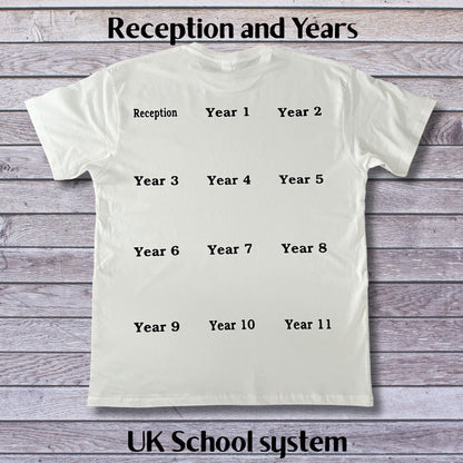 Personalised Embroidered Children's Class of 20xx Handprint Keepsake T-Shirt.