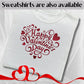 Personalised Embroidered Children's Valentine's Top: Heart Shape Design.