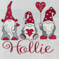 Personalised Embroidered Children's Valentine's Top: Gnome Design.