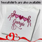 Personalised Embroidered Children's Valentine's Top:  Heart Banner Design