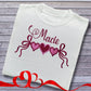 Personalised Embroidered Children's Valentine's Top:  Heart Banner Design