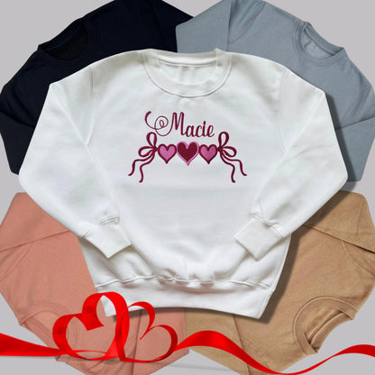 Personalised Embroidered Children's Valentine's Top:  Heart Banner Design
