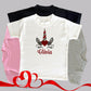 Personalised Embroidered Children's Valentine's Top: Unicorn Design.