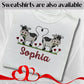 Personalised Embroidered Children's Valentine's Top: Cow Design.