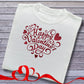 Personalised Embroidered Children's Valentine's Top: Heart Shape Design.
