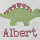 Personalised Embroidered Children's Valentine's Top: Dinosaur Design