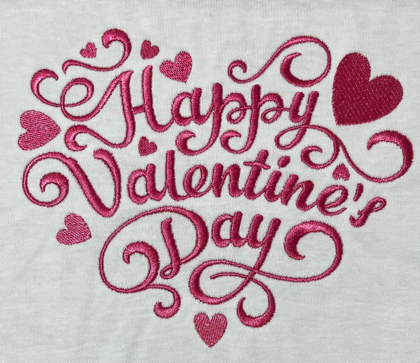 Personalised Embroidered Children's Valentine's Top: Heart Shape Design.