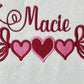 Personalised Embroidered Children's Valentine's Top:  Heart Banner Design