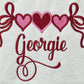 Personalised Embroidered Children's Valentine's Top:  Heart Banner Design