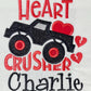 Personalised Embroidered Children's Valentine's Top: Truck Design.