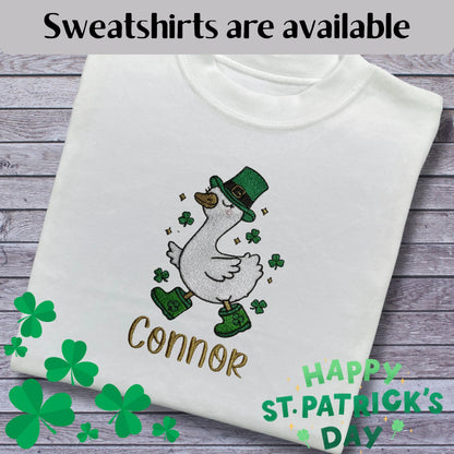 Personalised Embroidered Children's St Patrick's Day Goose Design