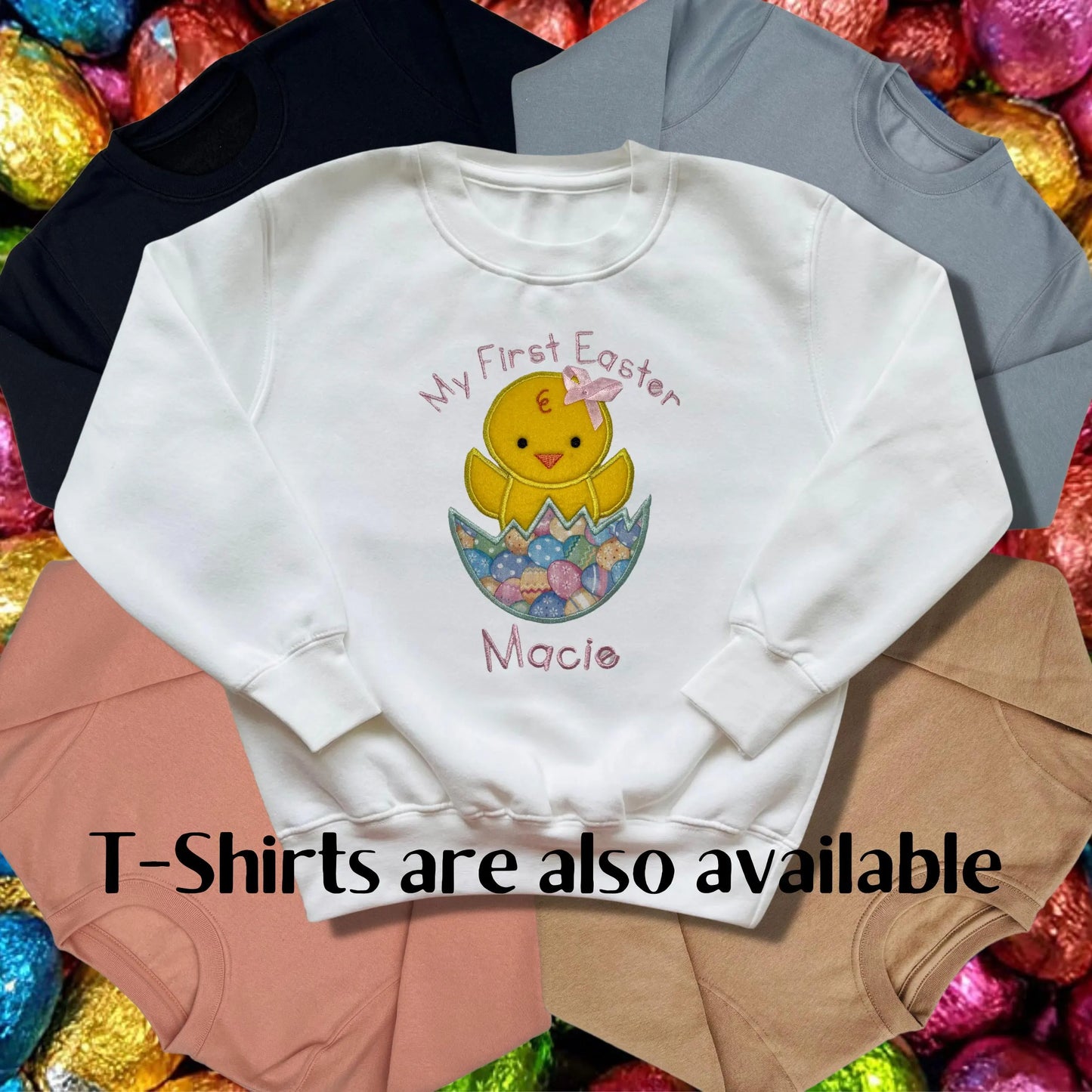 Personalised Embroidered 'My 1st Easter' Baby Romper or Top Design